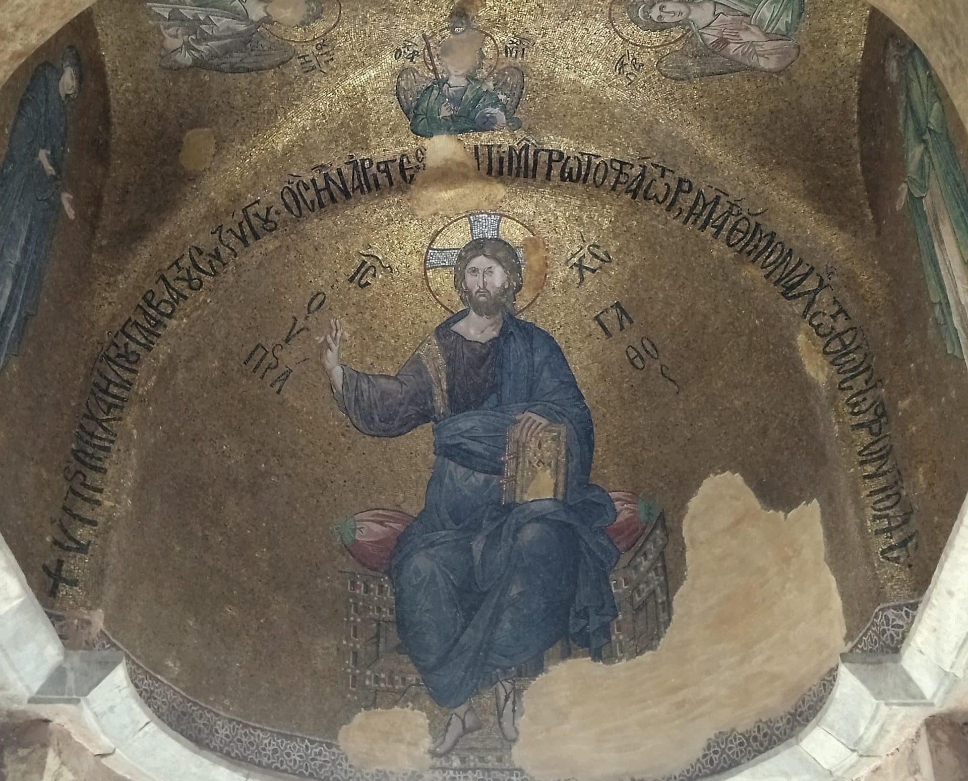 Mosaïque de la Déisis, parekklesion de l'ancien monastère Pammakaristos, Fethiye Camii, Istanbul, début XIVᵉ siècle, © Olivier MORICE.